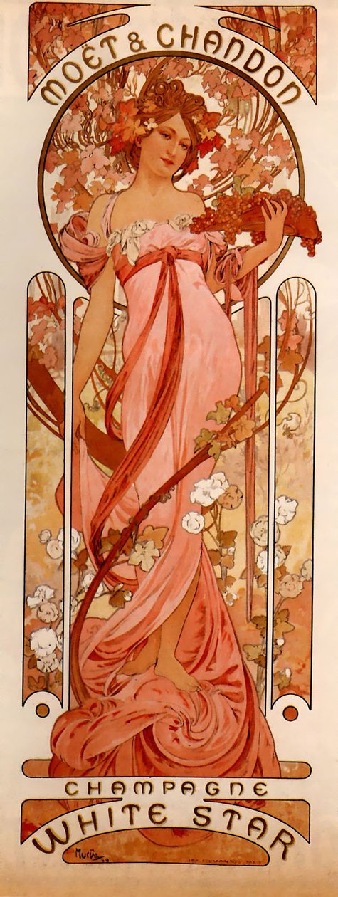 Moet & Chandon Weißer Stern von Alphonse Mucha