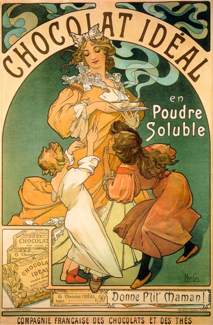 Schokoladenplakat von Alphonse Mucha