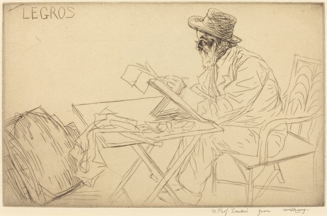 Alphonse Legros beim Skizzieren von Alphonse Legros
