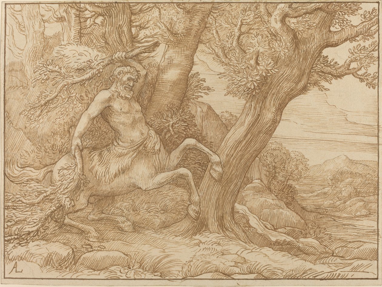 Zentaur mit Zweigen von Alphonse Legros