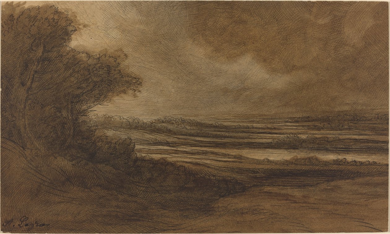 Landschaft in Burgund (Vorderseite) von Alphonse Legros