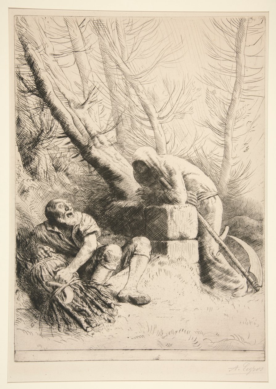 Der Tod und der Holzfäller von Alphonse Legros