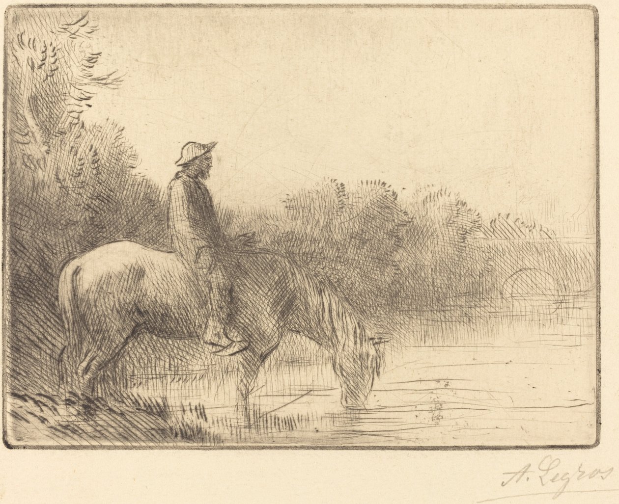 Durchqueren eines Flusses Le gué von Alphonse Legros
