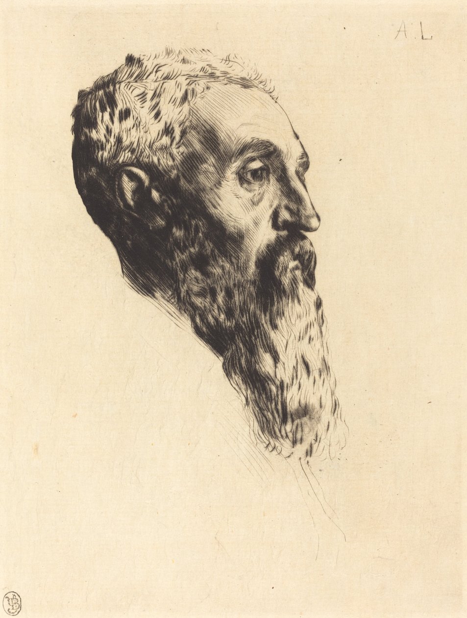 Kopf eines Modells von Alphonse Legros
