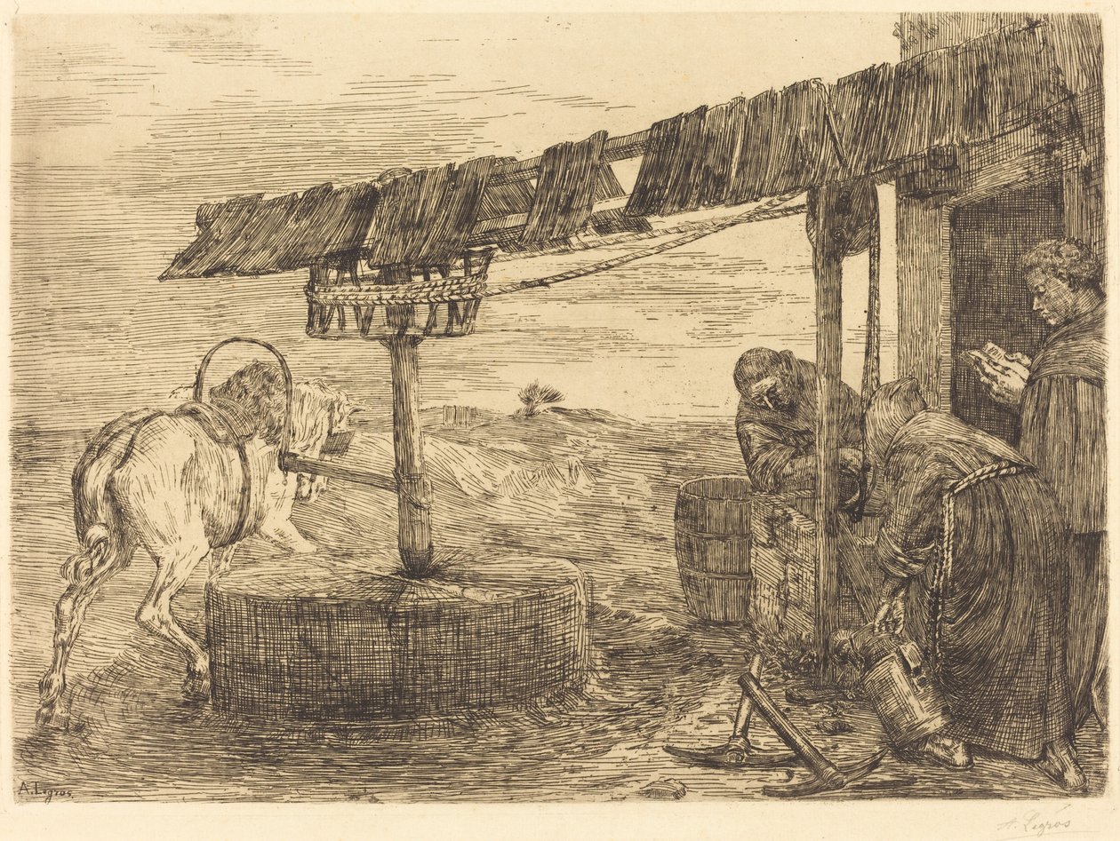 Pferdegetriebenes Mühlwerk Le manege von Alphonse Legros