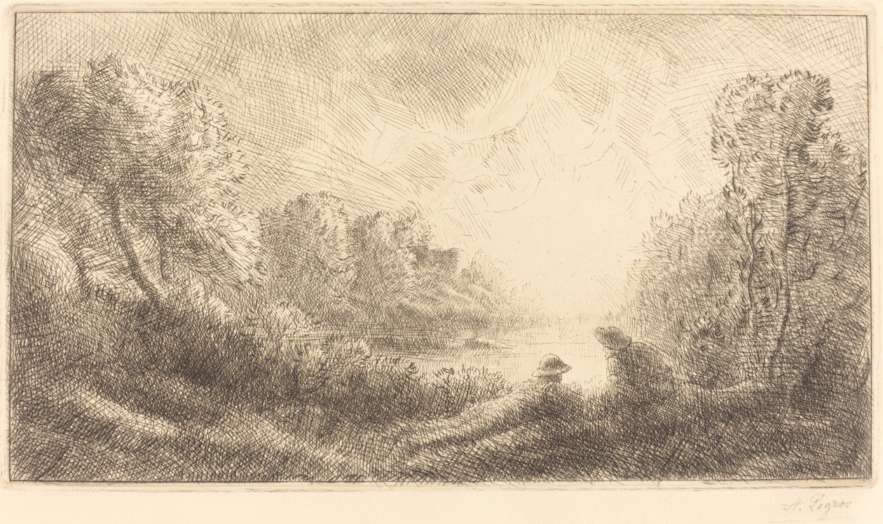 Landschaft: Sonnenaufgang von Alphonse Legros