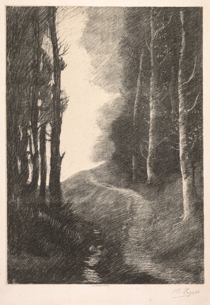 Landschaft bei Bouleaux von Alphonse Legros