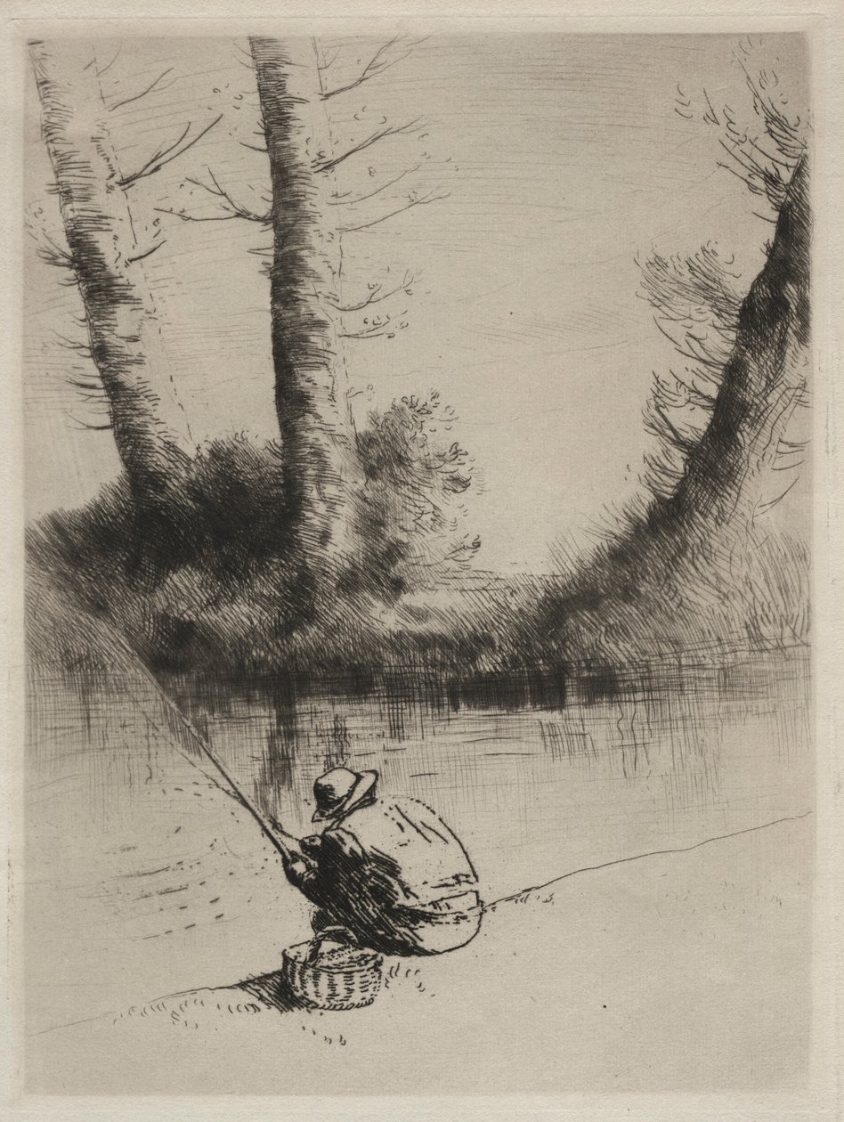 Le Pêcheur à la Ligne von Alphonse Legros