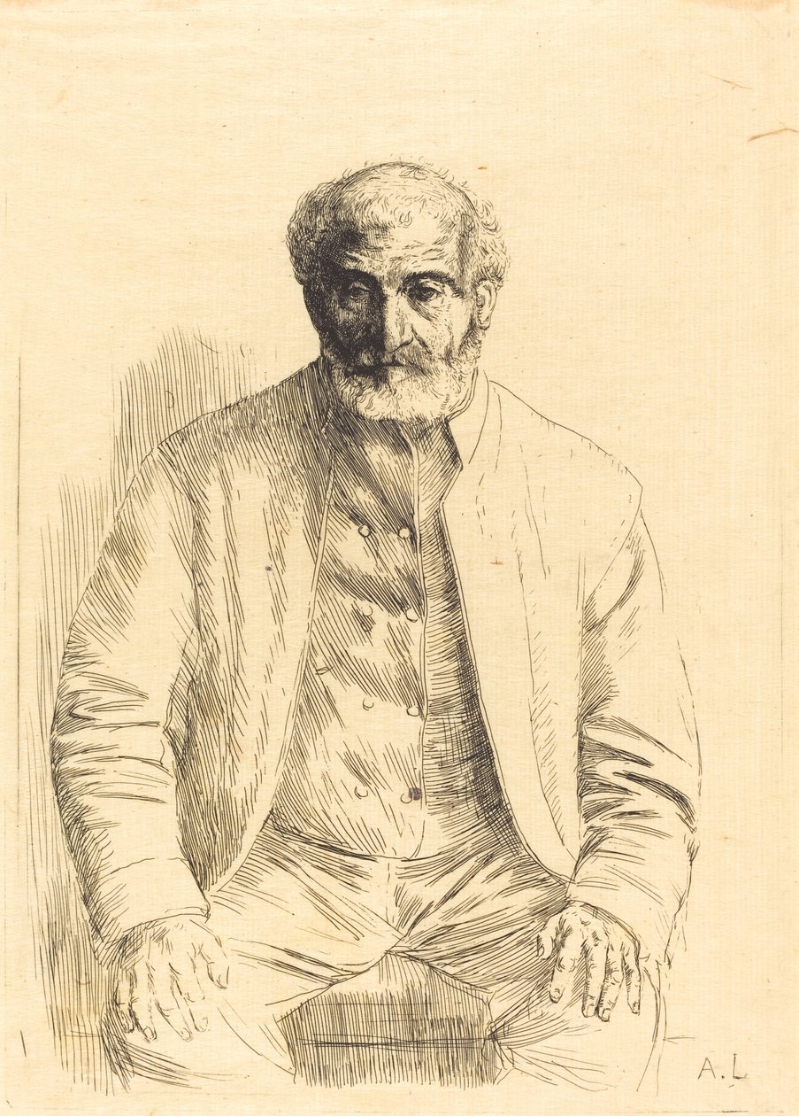 Alter Mann sitzend von Alphonse Legros