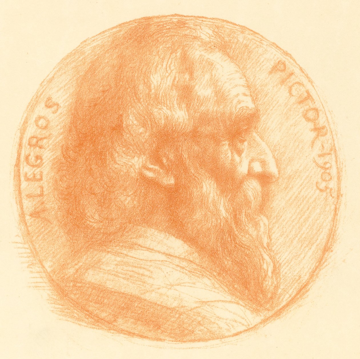 Selbstporträt, Medaillon, Nr.2, 11. Platte von Alphonse Legros