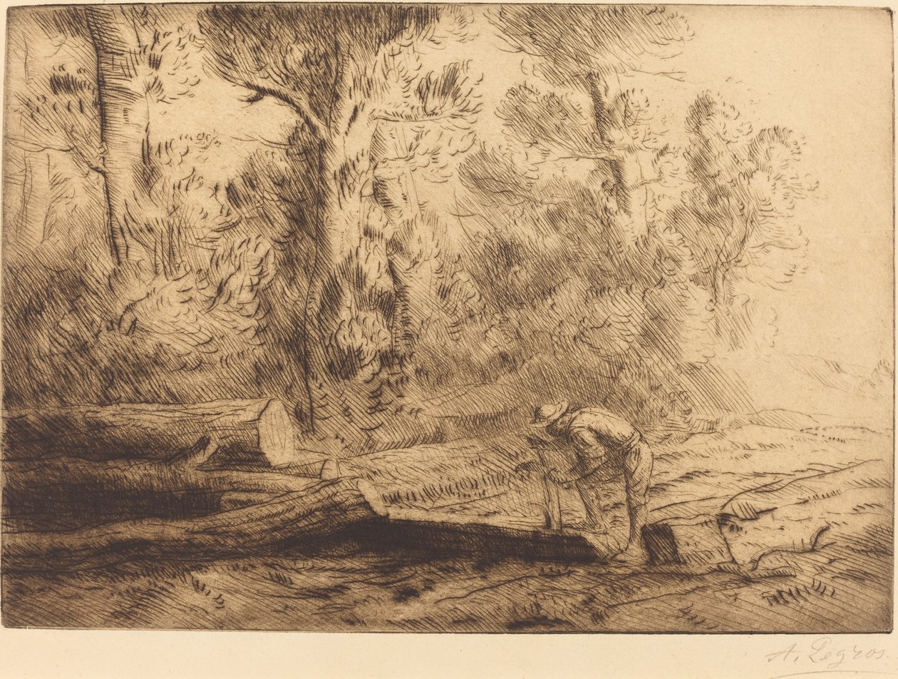 Holzstämme spalten Homme que fend des buches von Alphonse Legros