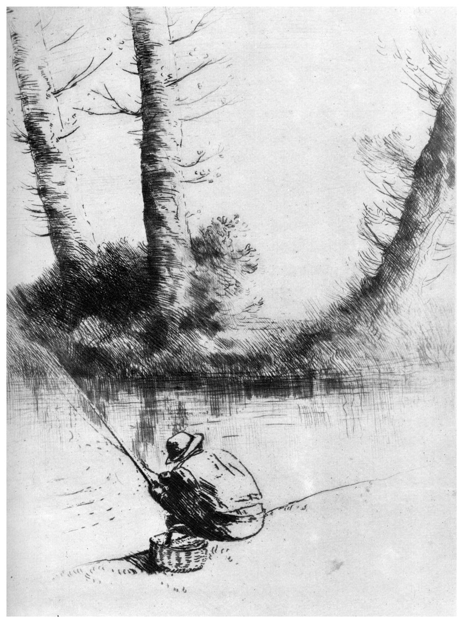 Der Angler, ca. 1860-1910, 1924 von Alphonse Legros