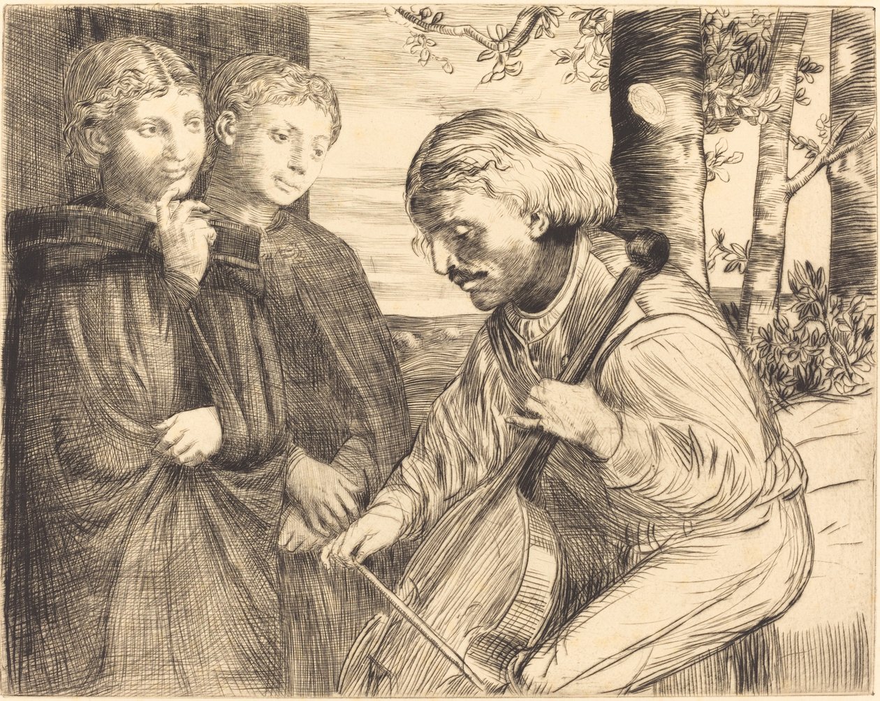 Gambe-Spieler (Le joueur de viole) von Alphonse Legros