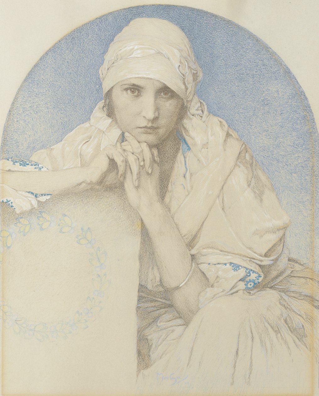 Porträt von Jaroslava von Alphonse Mucha