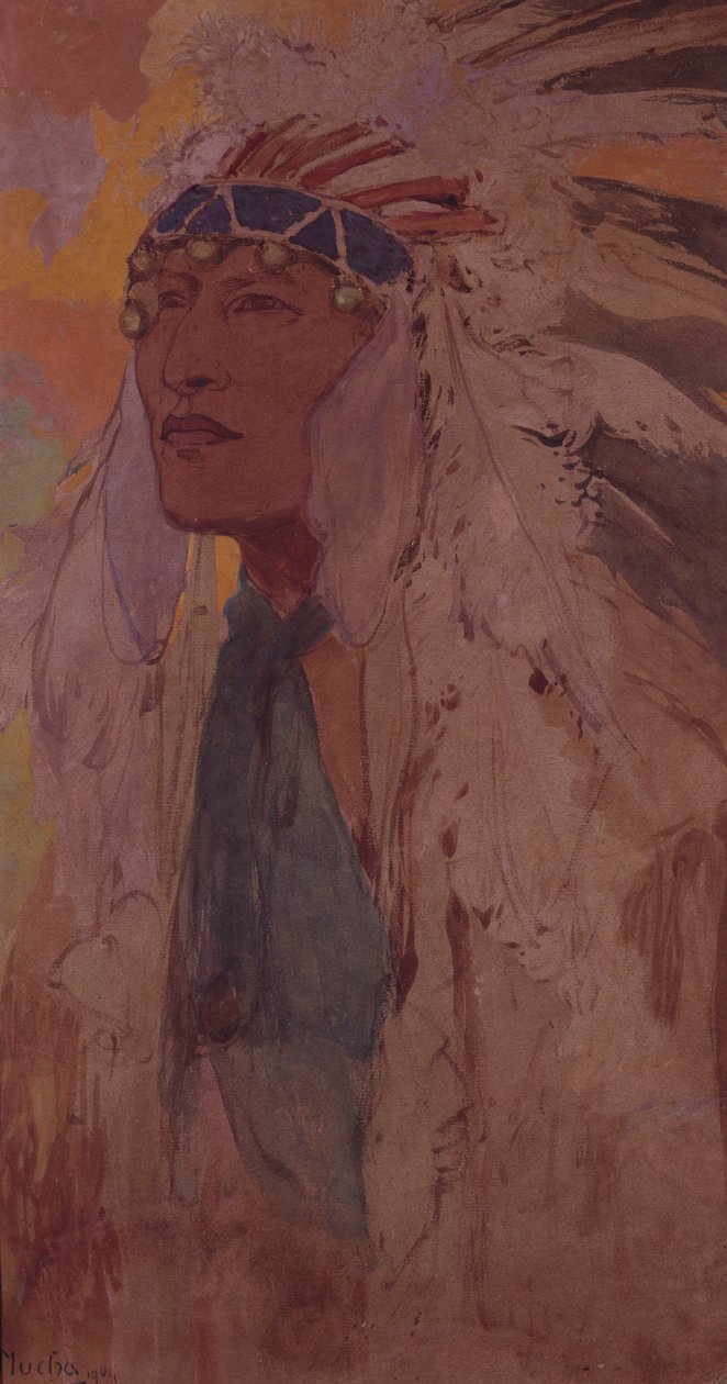 Der Indianer, 1904 von Alphonse Mucha