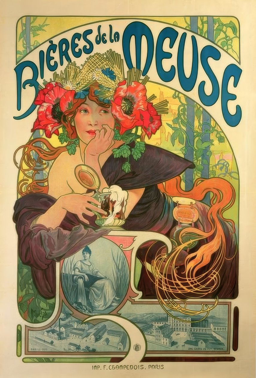 Bières de la Meuse von Alphonse Mucha