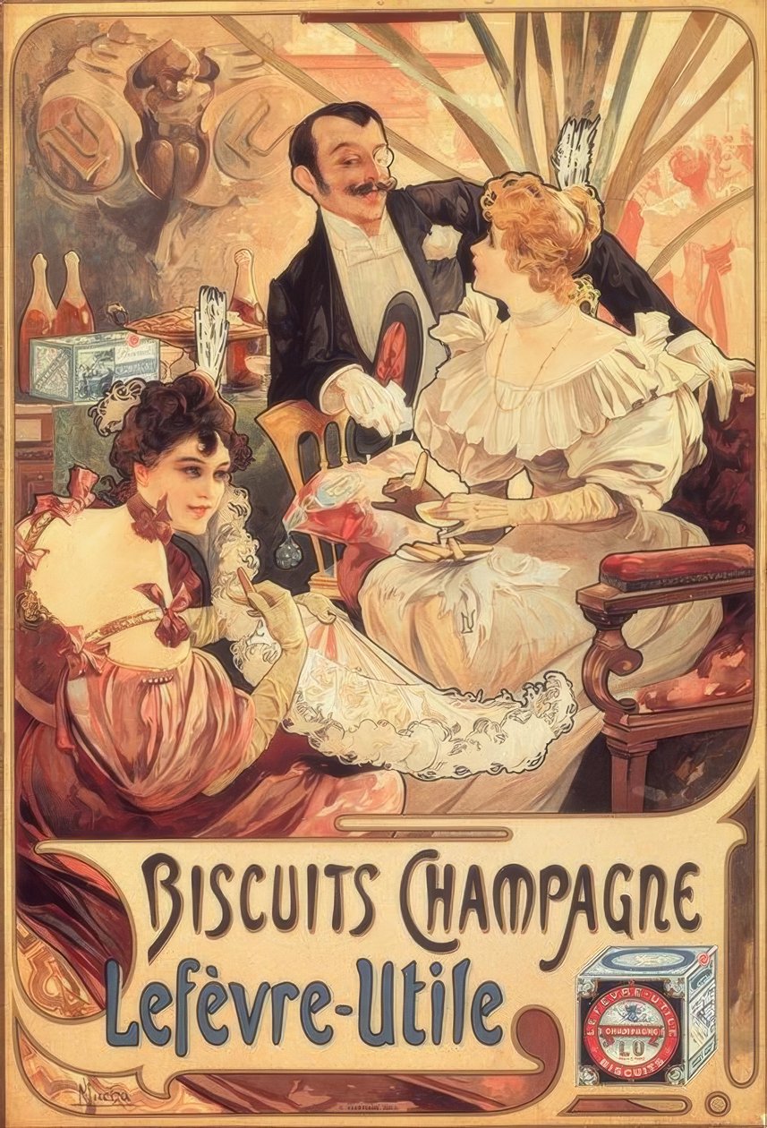 Champagnerkekse / Lefèvre-Utile von Alphonse Mucha