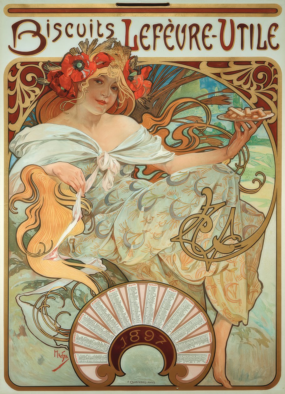 Biscuits Lefèvre-Utile von Alphonse Mucha