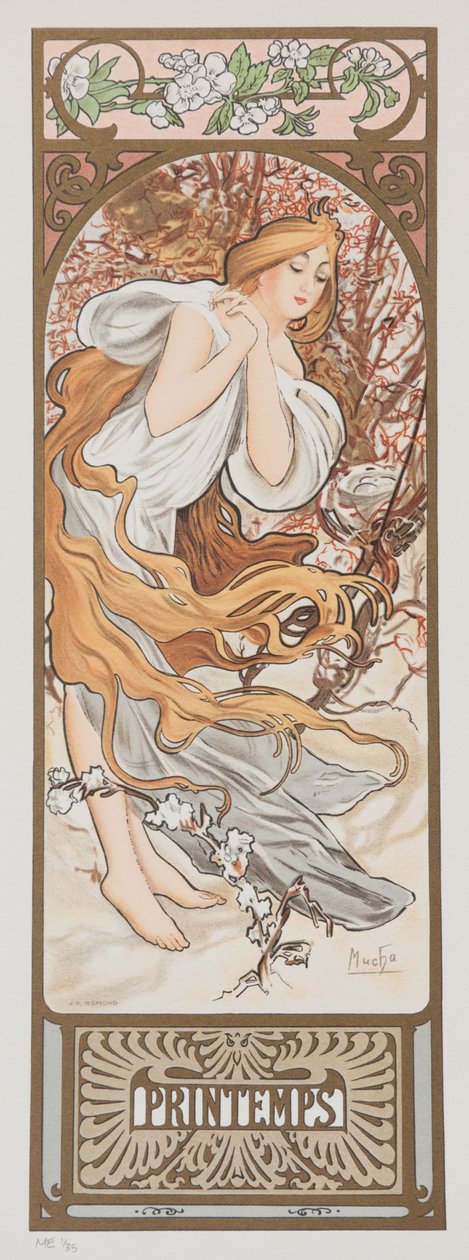 Die Jahreszeiten. Frühling, 1897 von Alphonse Mucha