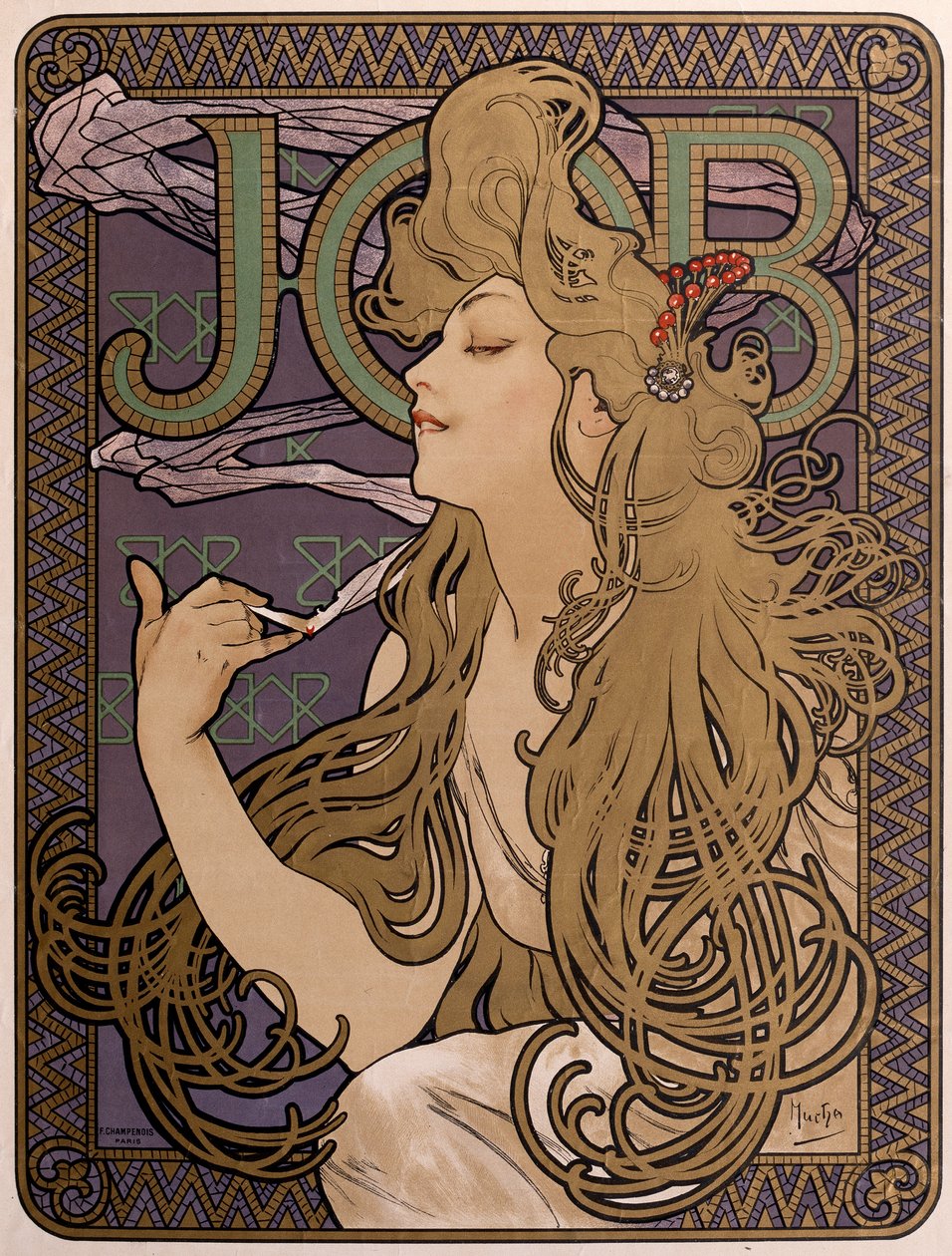 Plakat für Job-Papier, 1897 von Alphonse Mucha