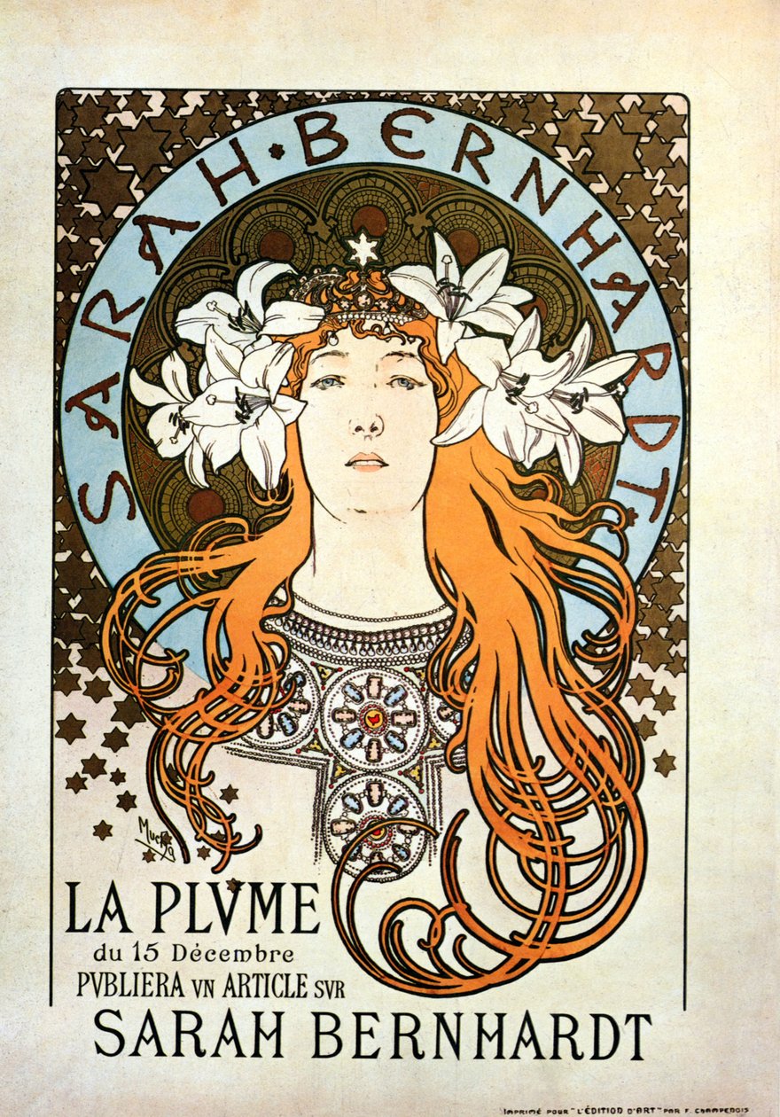 Sarah Bernhardt, La Plume, 15. Dezember 1896 von Alphonse Mucha