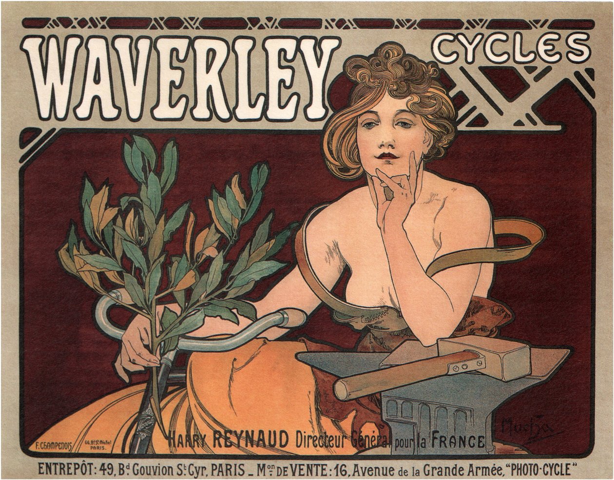 Waverley Fahrräder, 1896 von Alphonse Mucha