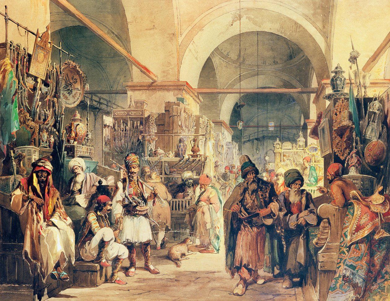 Ein türkischer Basar, 1854 von Amadeo Preziosi