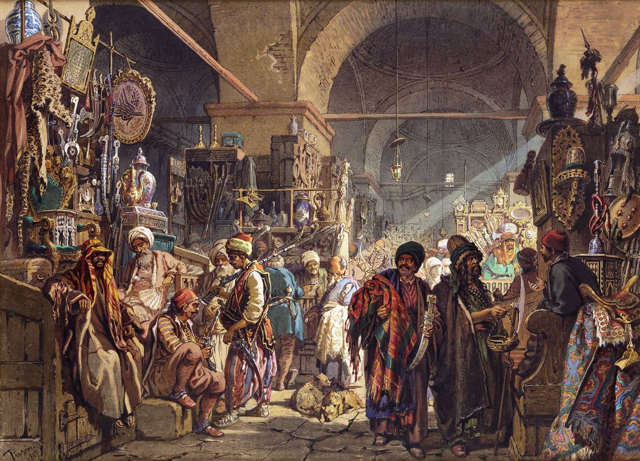 Ein türkischer Basar von Amadeo Preziosi