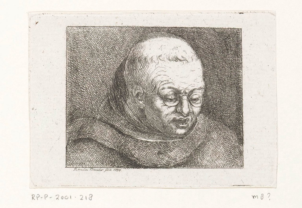Büste eines Mönchs mit Brille von Amalie Baader