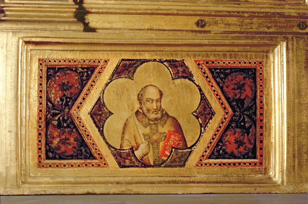 Bischof aus der Krönung der Jungfrau Polyptychon (ganz links Predella) von Ambrogio Bondone Giotto