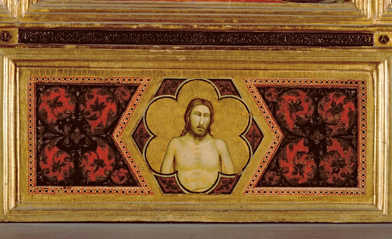 Verwundeter Christus aus dem Krönungspolyptychon der Jungfrau (Mittelpredella) von Ambrogio Bondone Giotto