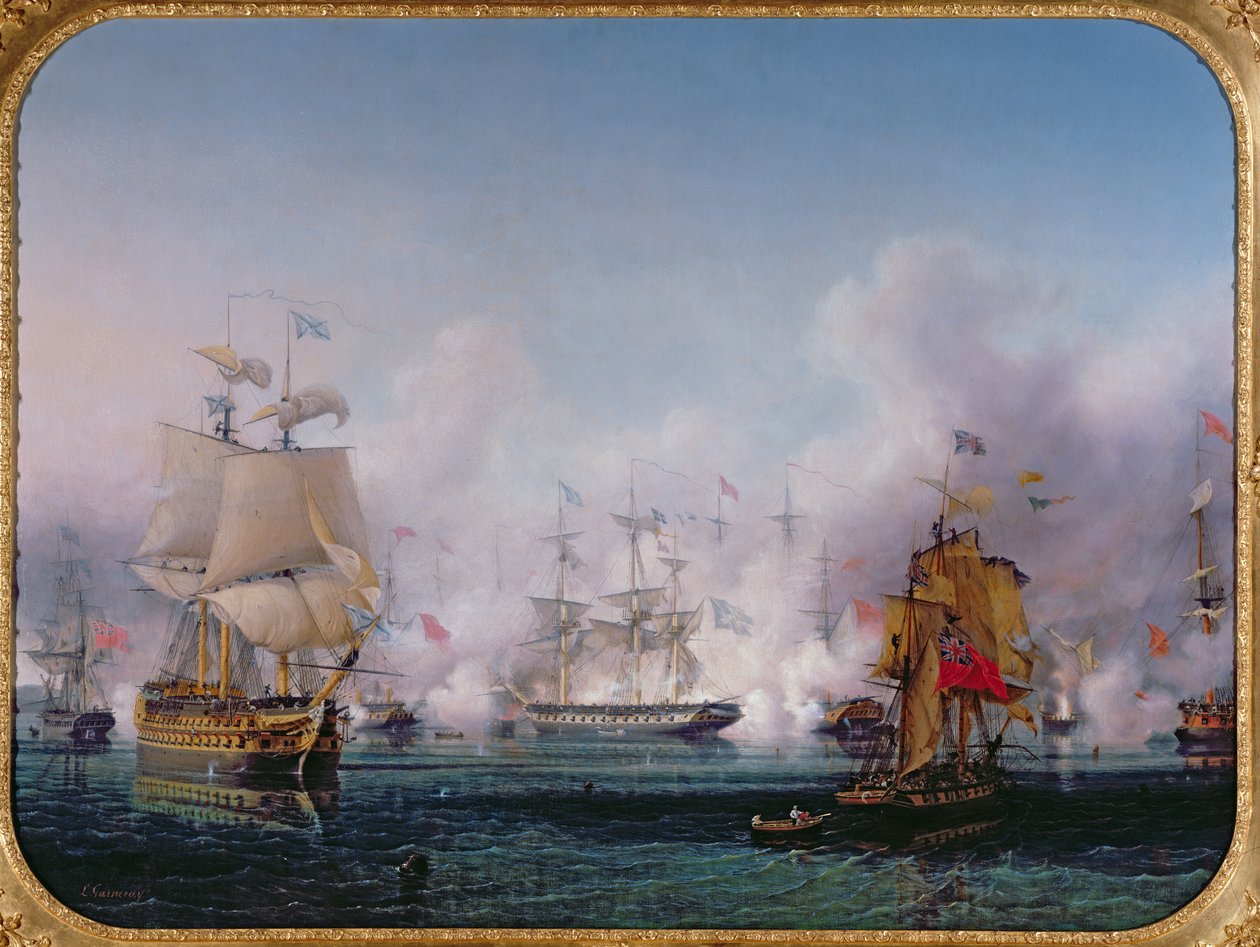 Episode der Schlacht von Navarino, 20. Oktober 1827, um 1853 von Ambroise Louis Garneray