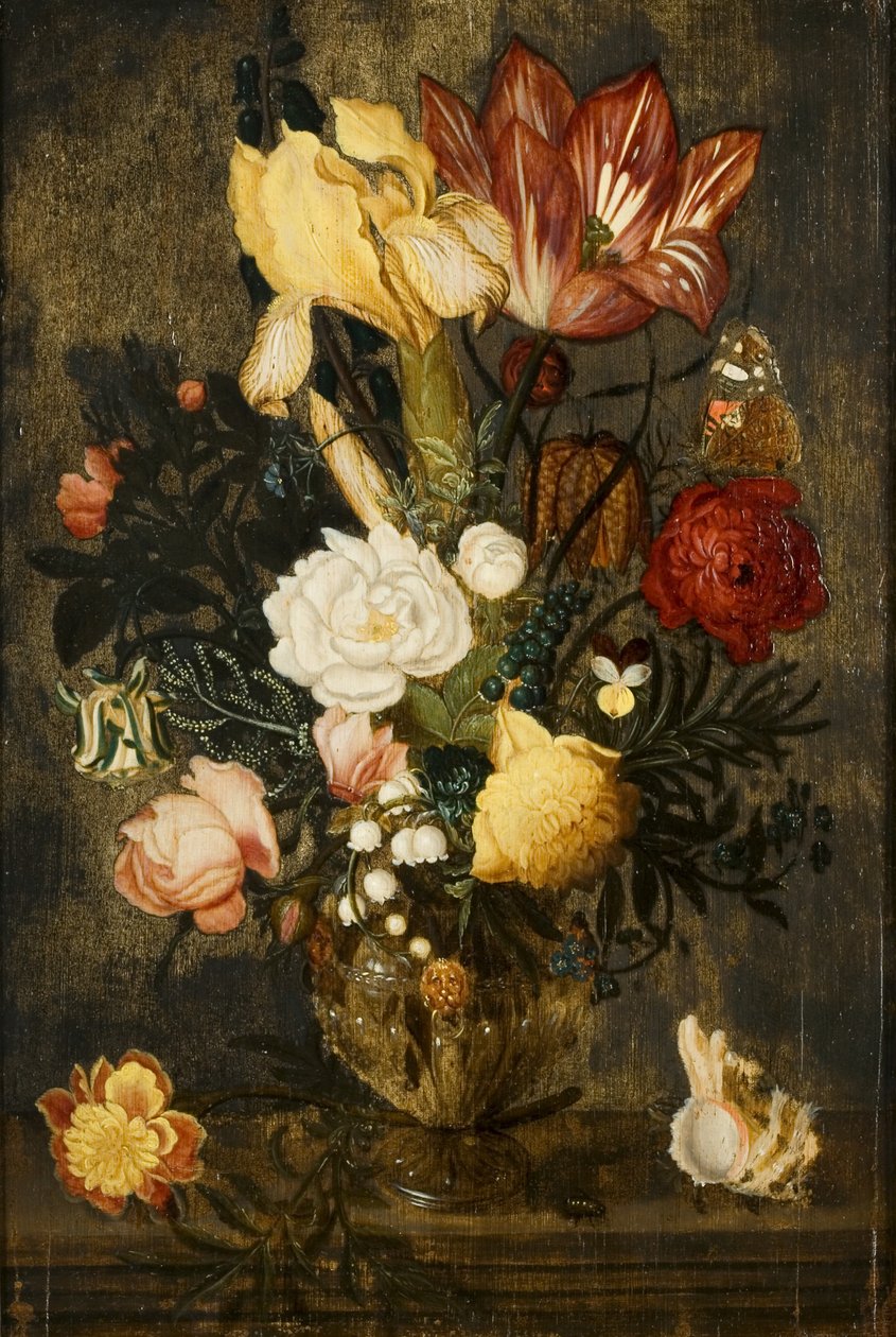 Blumen in einer Vase mit Löwenmasken von Ambrosius the Elder Bosschaert