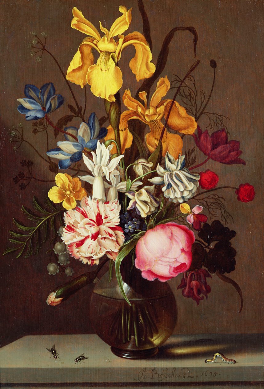 Eine Vase mit Blumen, 1635 von Ambrosius the Younger Bosschaert