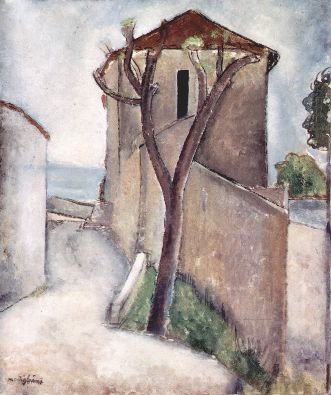 Baum und Haus von Amedeo Modigliani