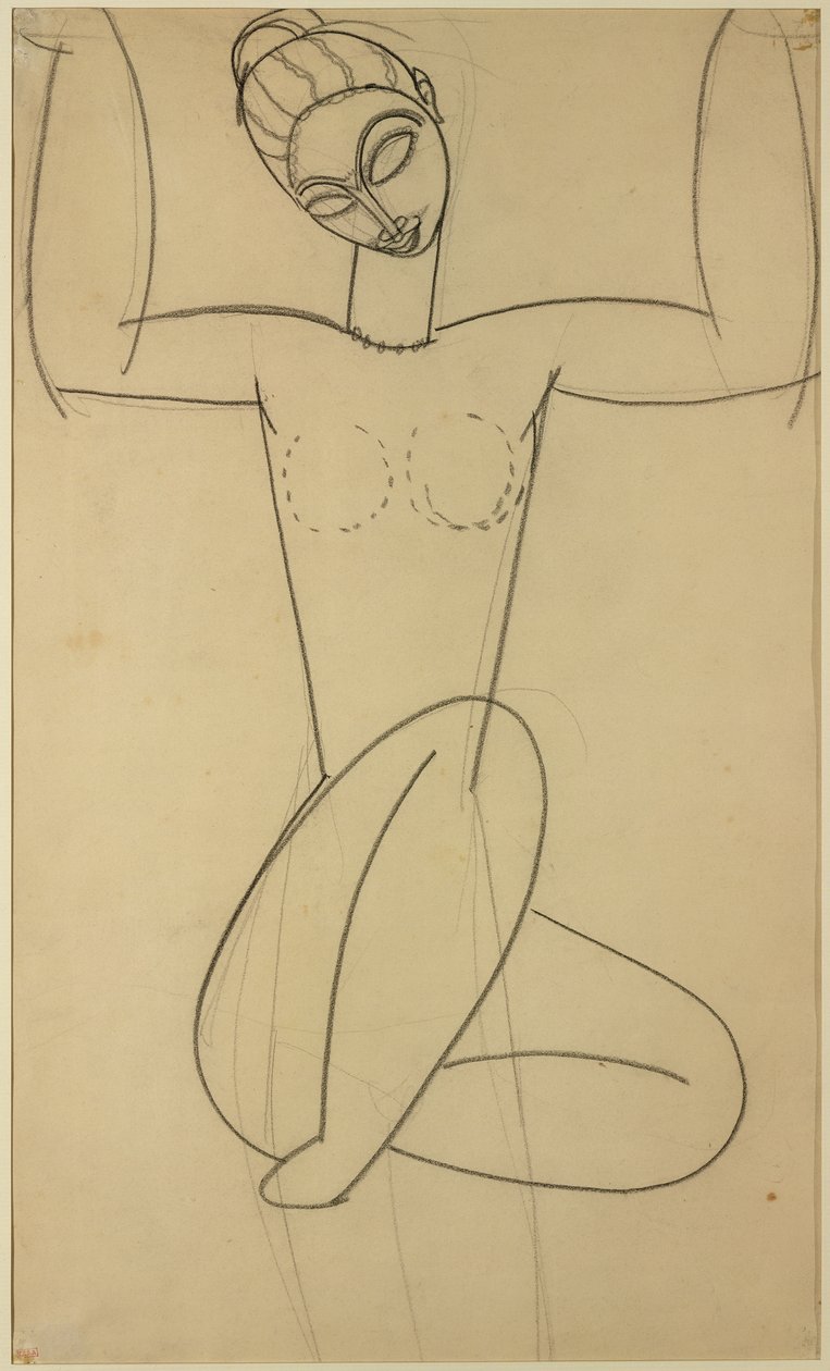 Sitzende Karyatide, um 1911 von Amedeo Modigliani