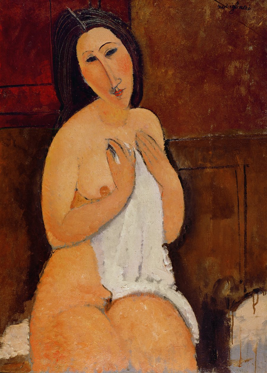 Sitzender Akt mit Hemd von Amedeo Modigliani