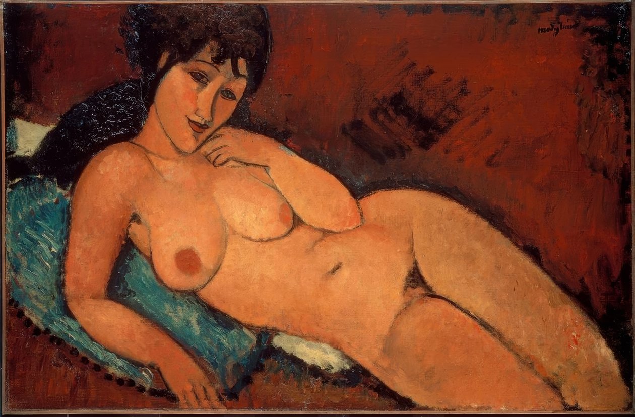 Akt auf blauem Kissen von Amedeo Modigliani