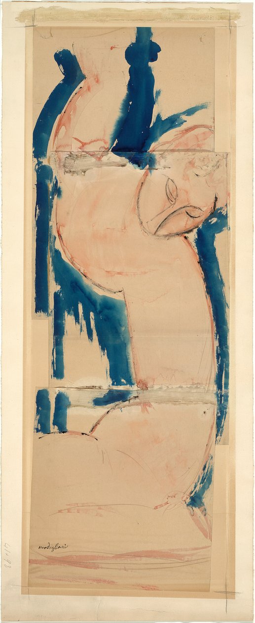 Karyatide: Rose und Blau von Amedeo Modigliani