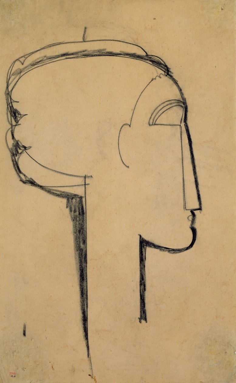 Kopf im Profil von Amedeo Modigliani