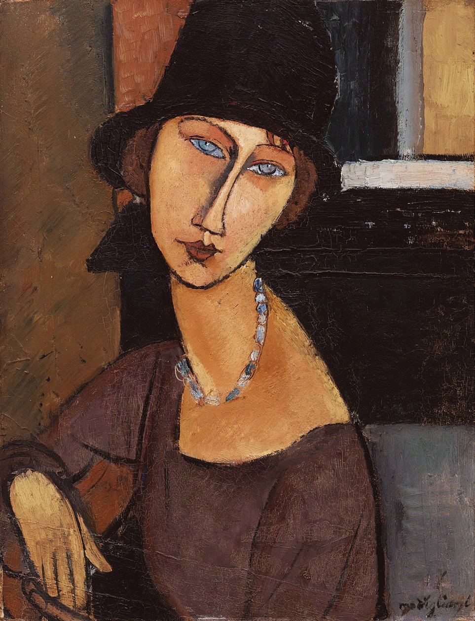 Jeanne Hébuterne mit Hut, 1917 von Amedeo Modigliani