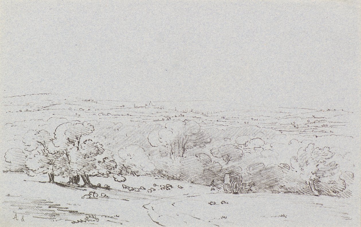 Kutschenzufahrt zu Bromley Hill, ca. 1803 von Amelia Long