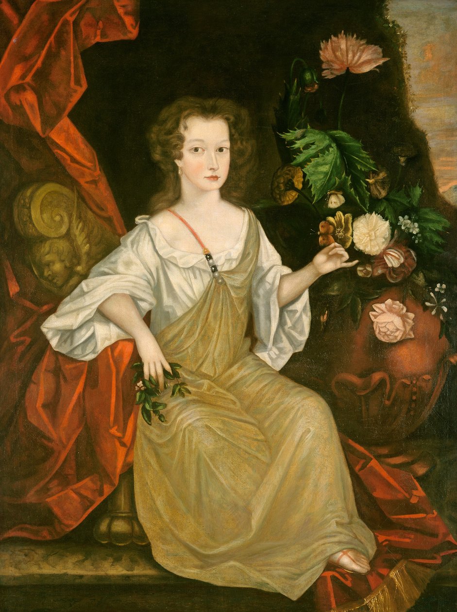 Junge Frau mit Schmetterling von American 18th Century