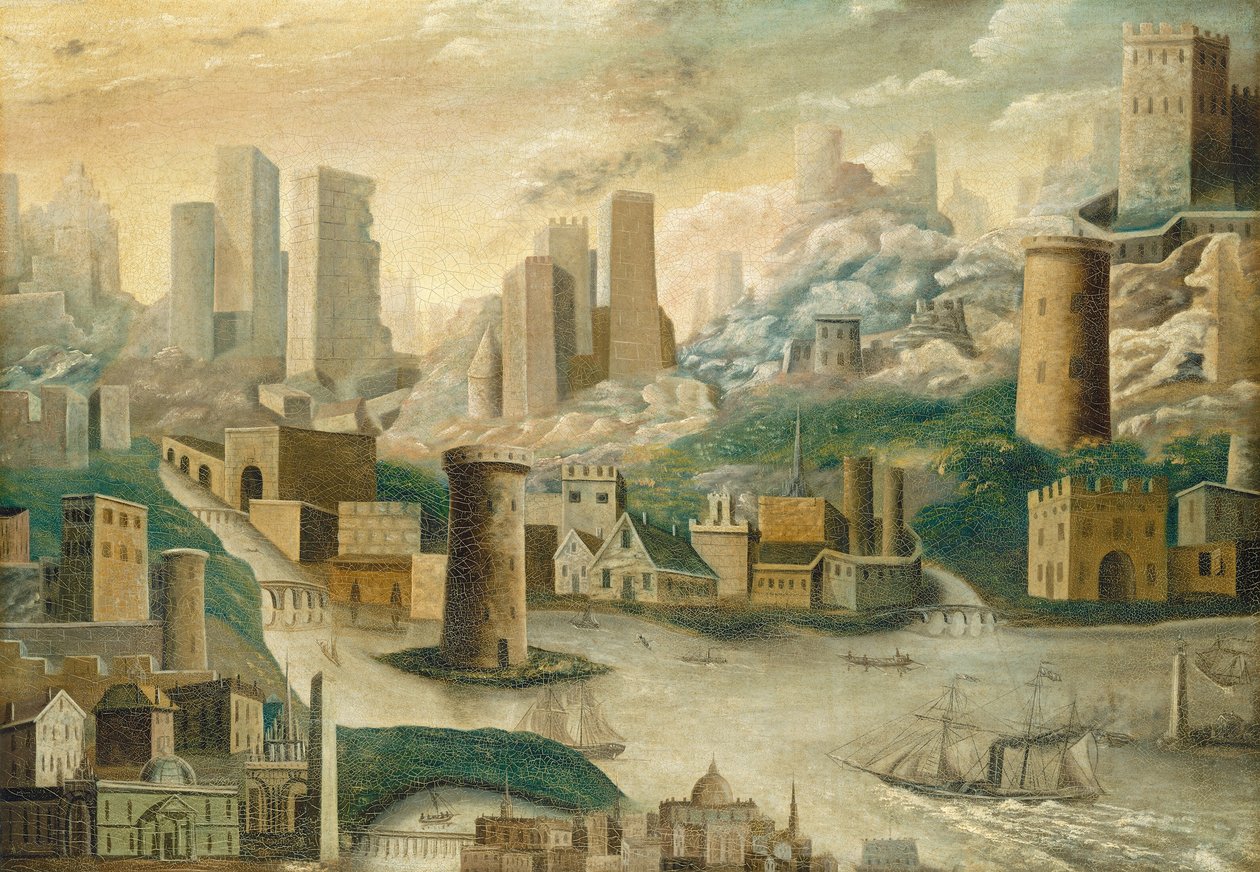 Eine Fantasiestadt von American 19th Century