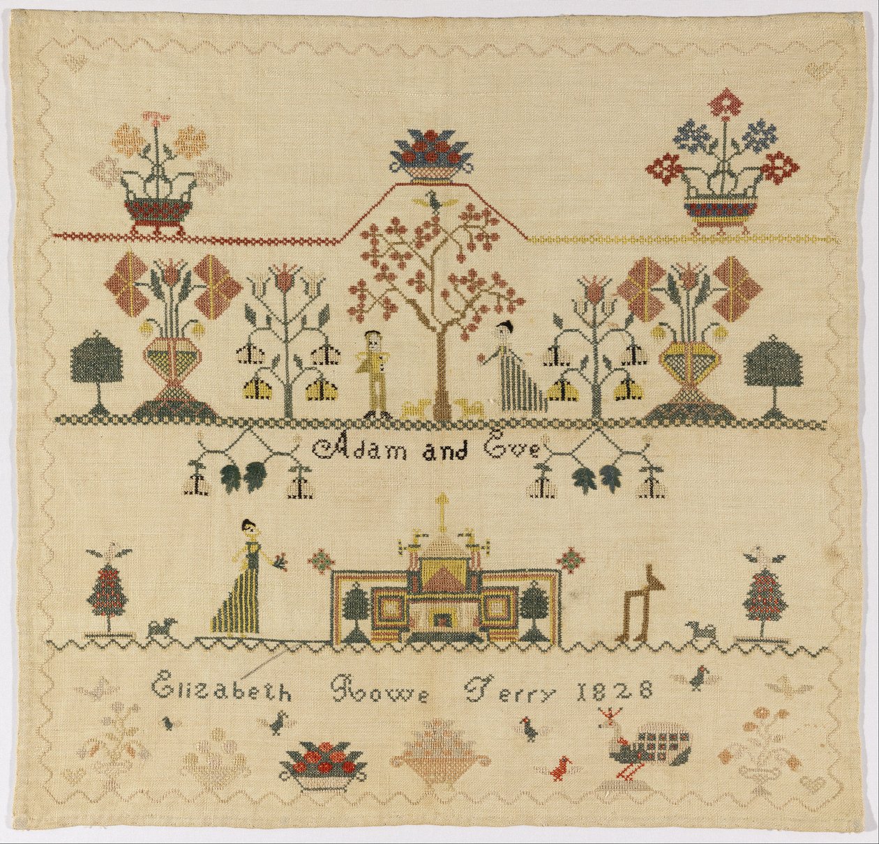Stickerei von American Elizabeth Rowe Terry