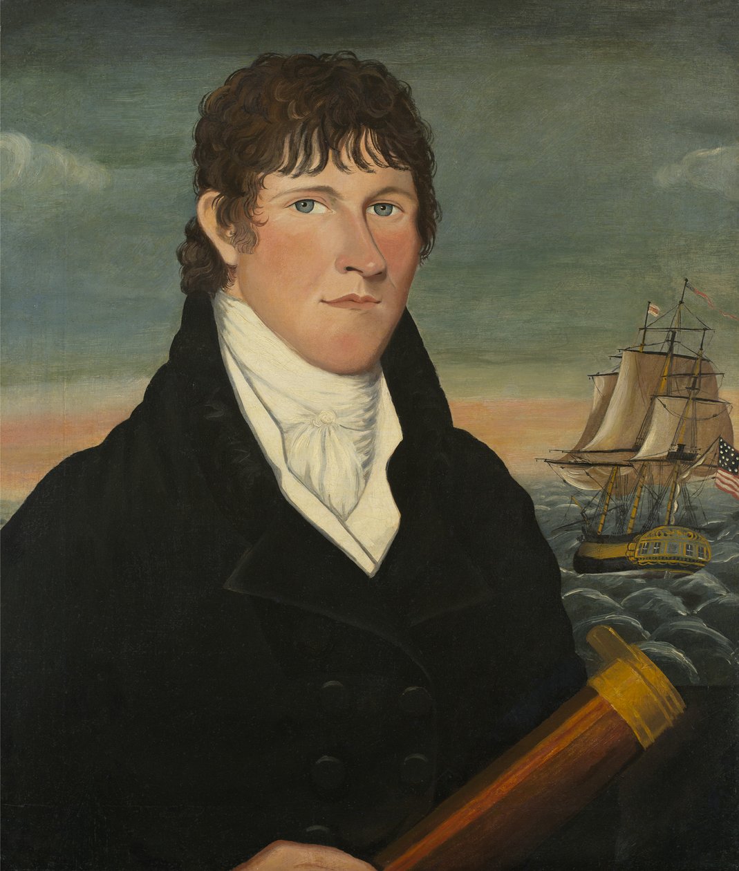 Kapitän David Bush, 1812 von American School