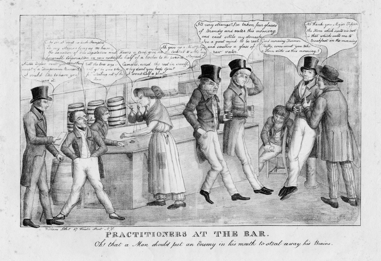 Praktizierende an der Bar, ca. 1834 von American School
