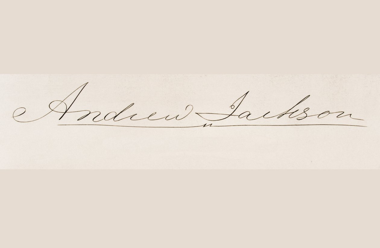 Unterschrift von Andrew Jackson von American School