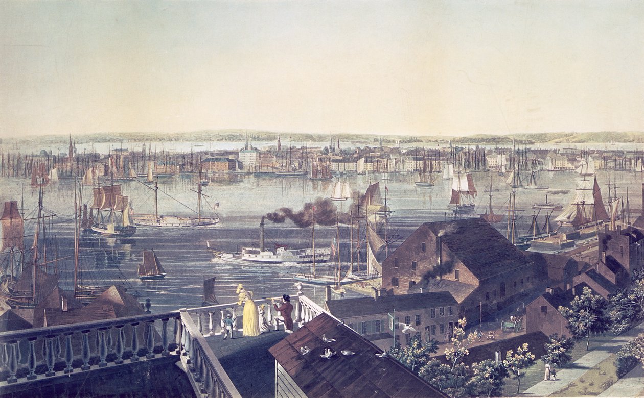 Ansicht von Manhattan von Brooklyn aus, 1837 von American School