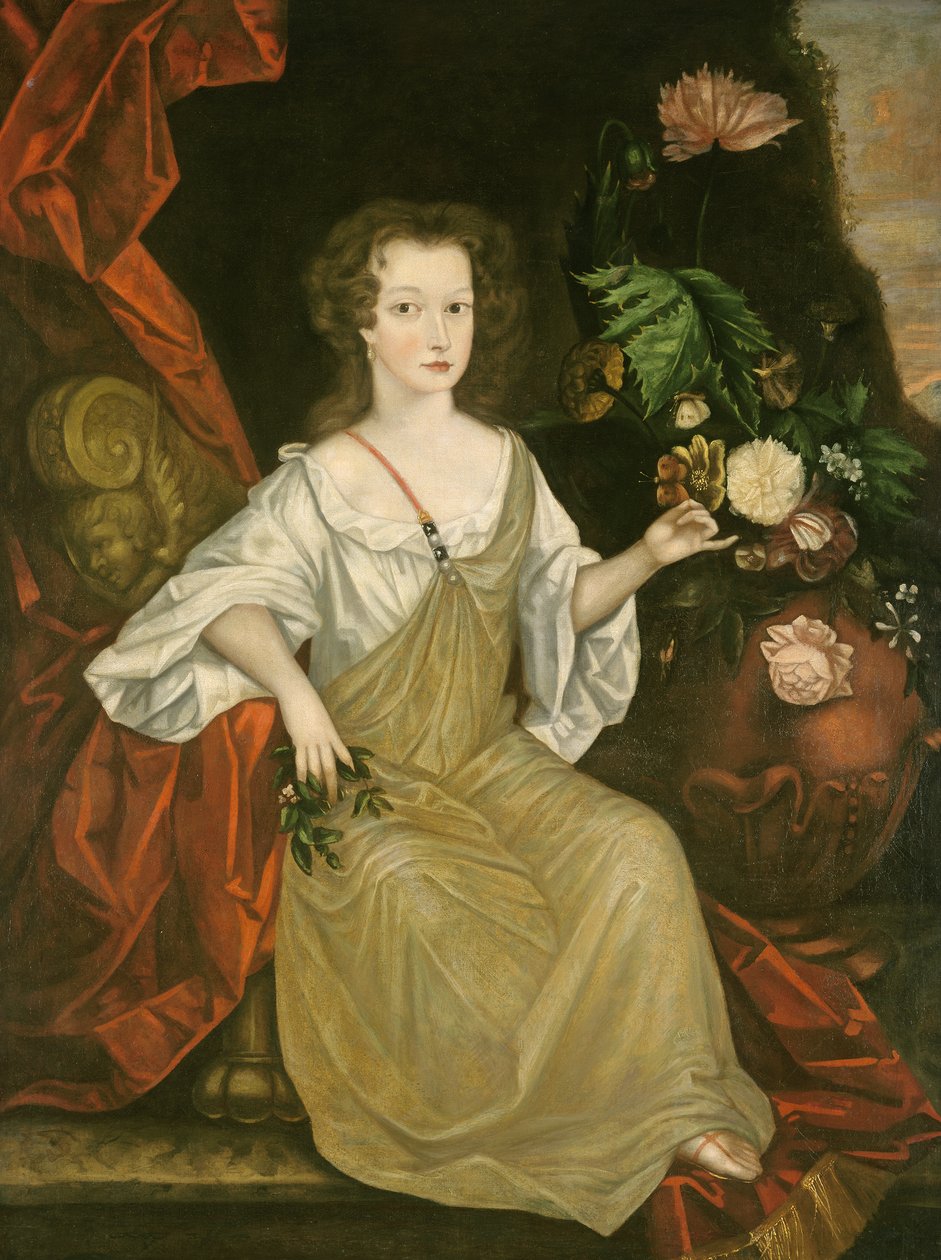 Junge Frau mit einem Schmetterling von American School